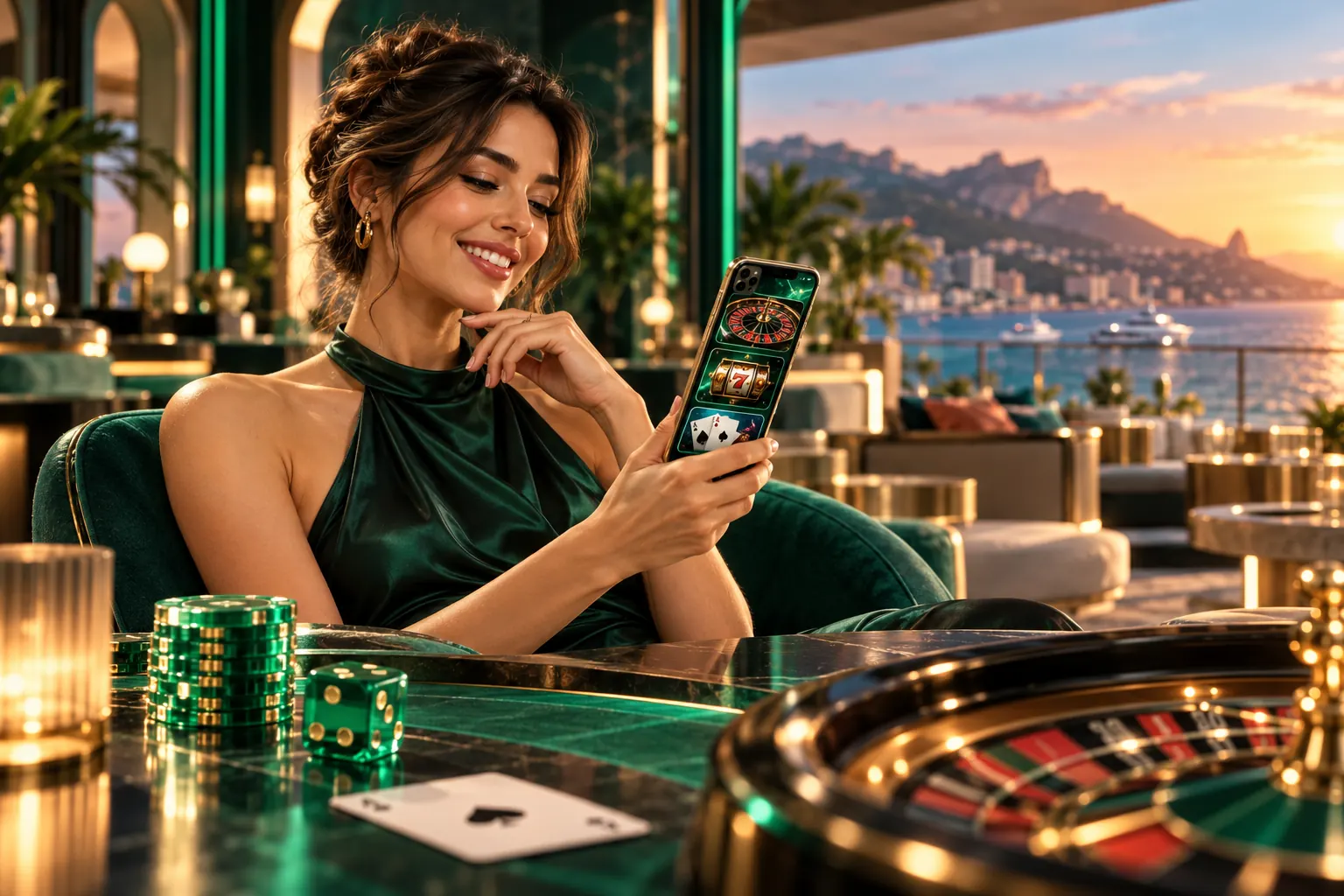 Experiencia de casino en una terraza